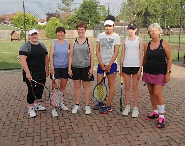 Members gathered on the terrace after a club session
