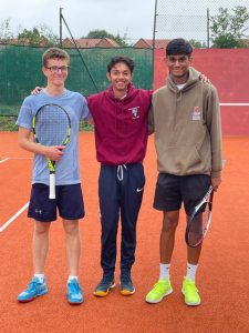 Headstone Tennis Club players on court before a team match